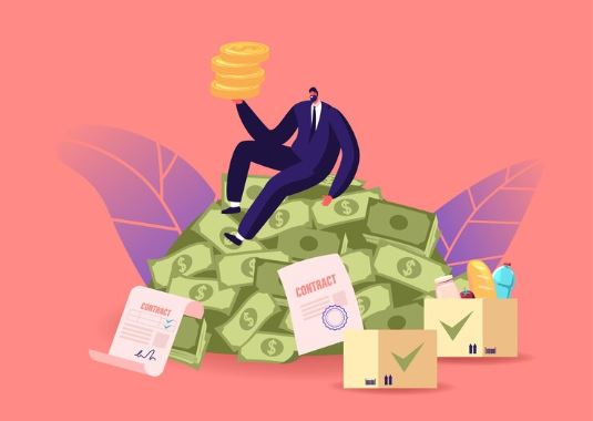 Quem são os bilionários mais jovens do mundo: Ilustração com cédulas de dinheiro.