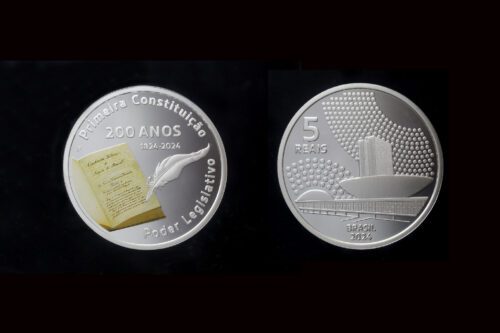Com a comemoração dos 200 anos da Constituição o Banco Central apresenta nova moeda de R$ 5