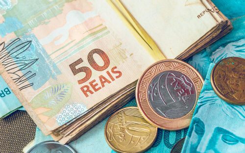 Notas e moedas do Real brasileiro