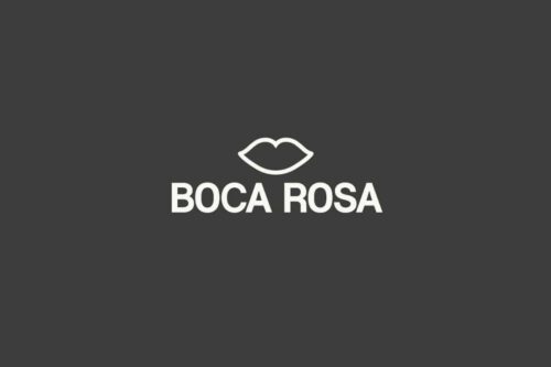 Logotipo do rebranding Boca Rosa Beauty com ícone de lábios acima do texto.