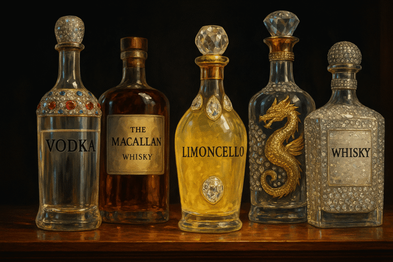 Imagem gerada por IA que ilustra o artigo: Quais são as bebidas mais caras do mundo?