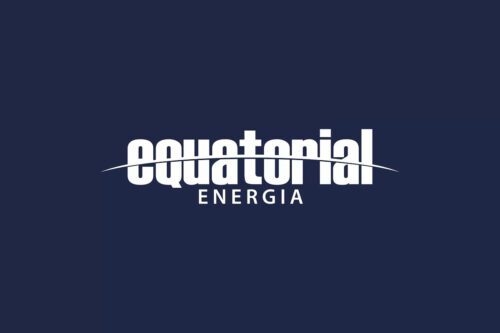 Logo da Equatorial Energia com fundo azul escuro e texto branco destacando o nome da empresa no centro da imagem.