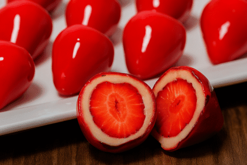 Foto de vários morangos que ilustram a receita conhecida como "morango do amor"