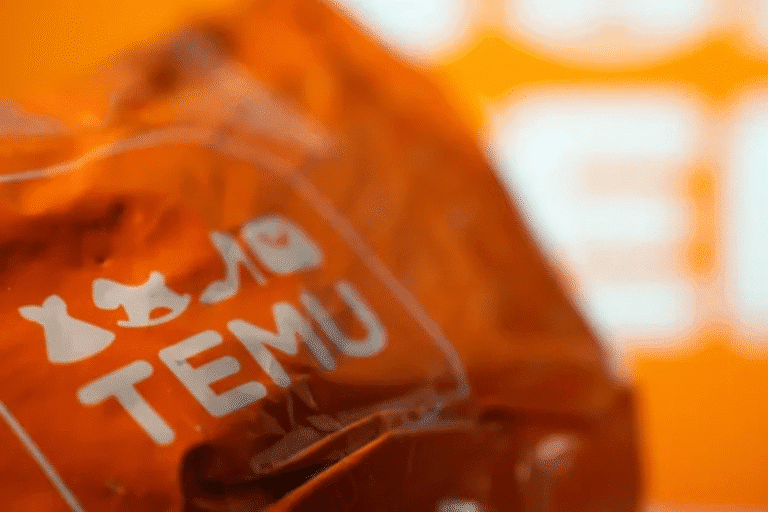 Embalagem de entrega da Temu