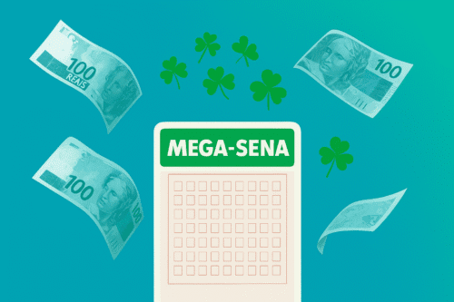 Montagem do bilhete da mega-sena para ilustrar o resultado da mega 2909.