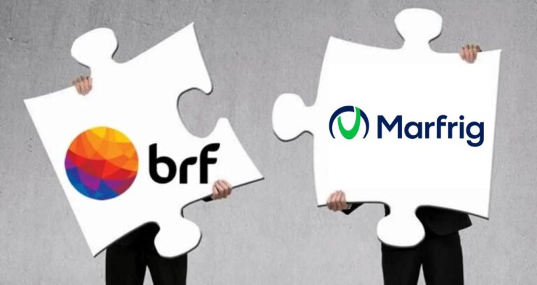 Montagem BRF + MARFRIG para ilustrar a junção das empresas. criando a MBRF3