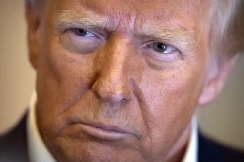 Close do rosto de Donald Trump