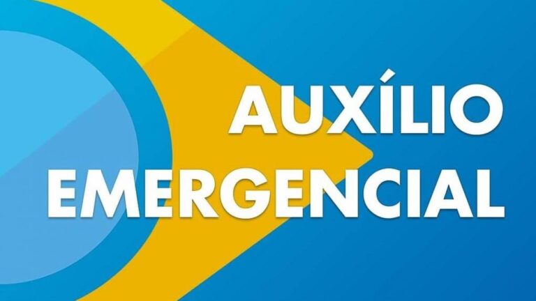 "Logo oficial do Auxílio Emergencial do governo brasileiro.