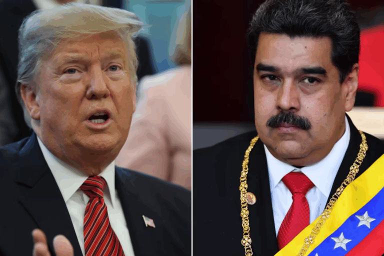 Donald Trump e Nicolás Maduro, Presidentes dos EUA e da Venezuela lado a lado